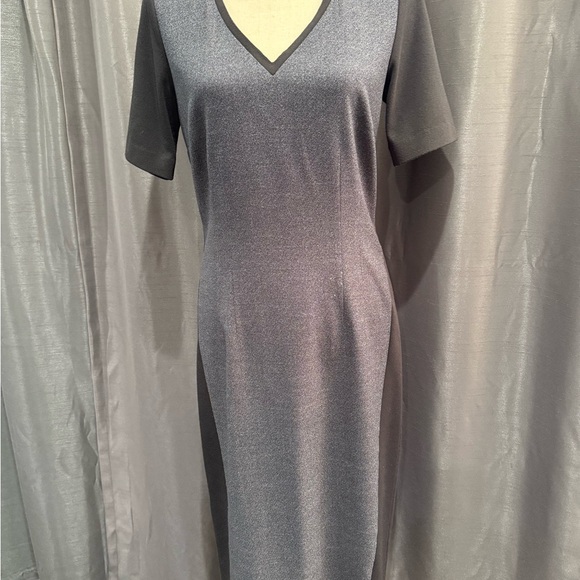 Long Tall Sally Charcoal V-Neck Midi Dress - Picture 1 of 8